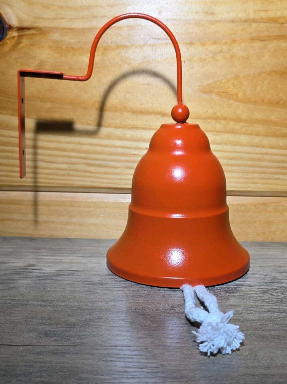 Orange Metal Bell 5" (bell) 8" Total 4.5" Diameter Ringing Bell